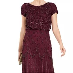 Adrianna Papell Deep Red Maxi Dress